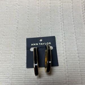 Ann Taylor Link drop earrings black/gold 2" drop never worn